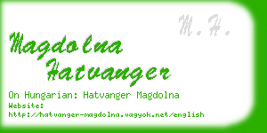 magdolna hatvanger business card